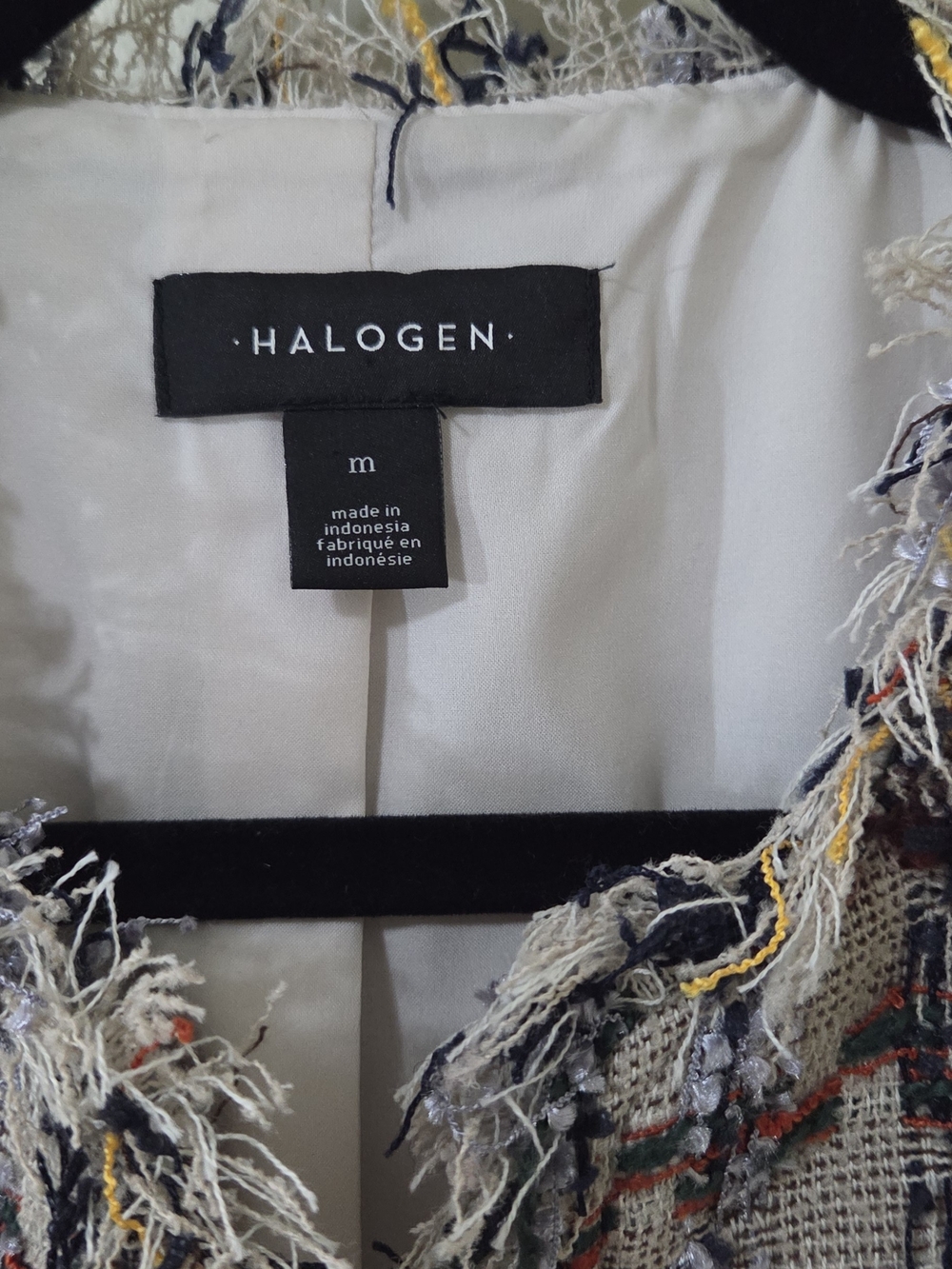 Halogen Multi-Color Tweed Frayed Edge Jacket - Picture 2 of 3